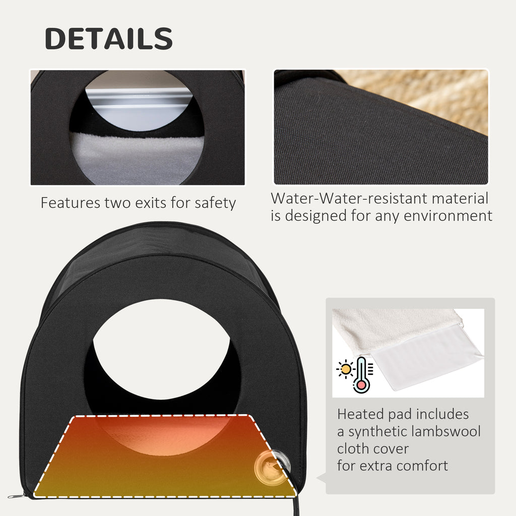 Winter Portable Heated Double Wide Water-Resistant Indoor Outdoor Cat House