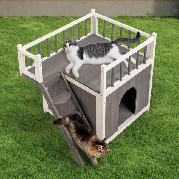 2-story Cat House With Ladder