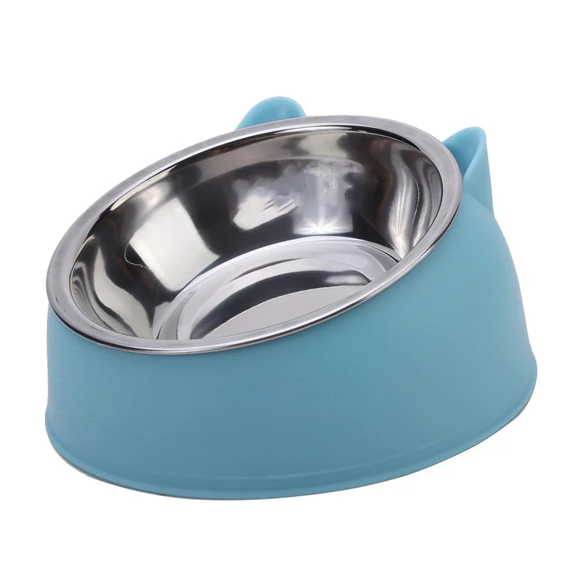 Pet Bowl 15 Degrees Raised Stainless Steel Non Slip