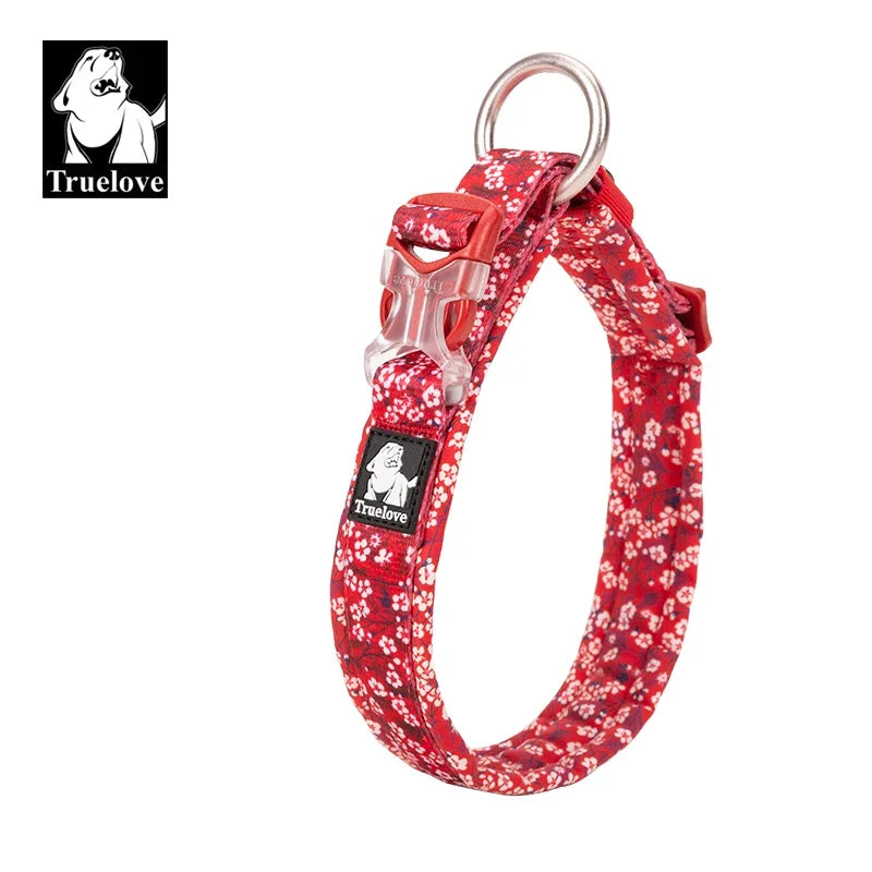 Floral Pet Collar With Padded Comfort Cushion