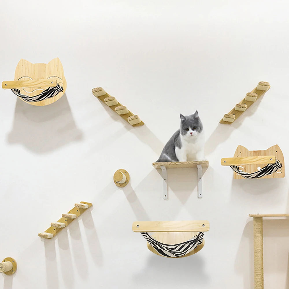 Wall-mounted Cat Hammock And Climbing Home Decor