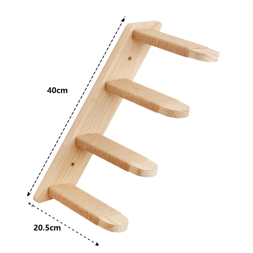 Cat Wall Mounted Climbing Ladder,  Steps and Jumping Platform