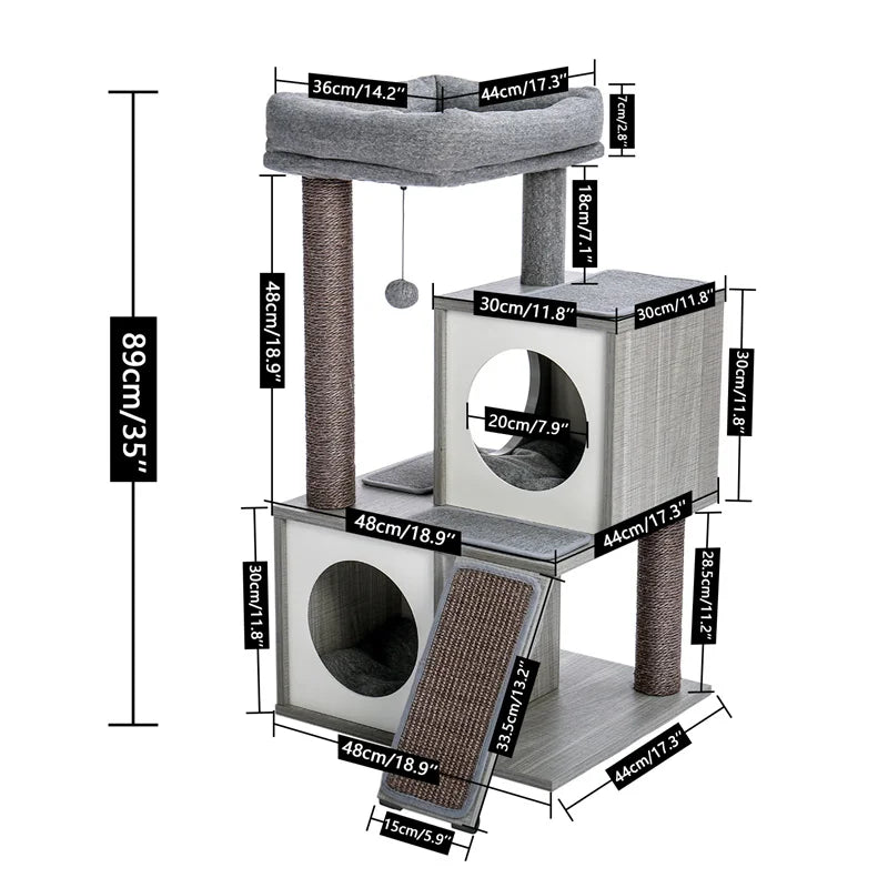 Rocket Cat Tree Condo and Multi-level Cat Scratching Post