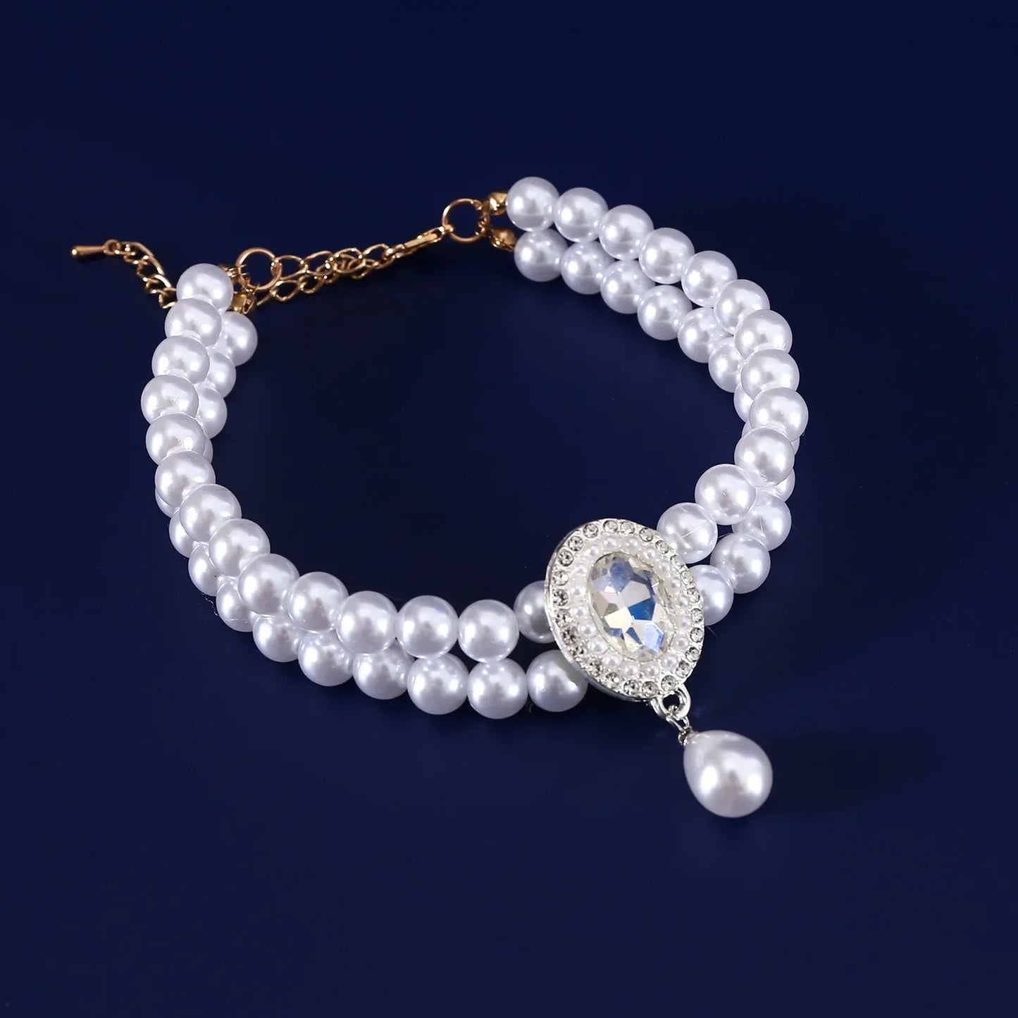 Adjustable Luxury Pet Pearl Necklace