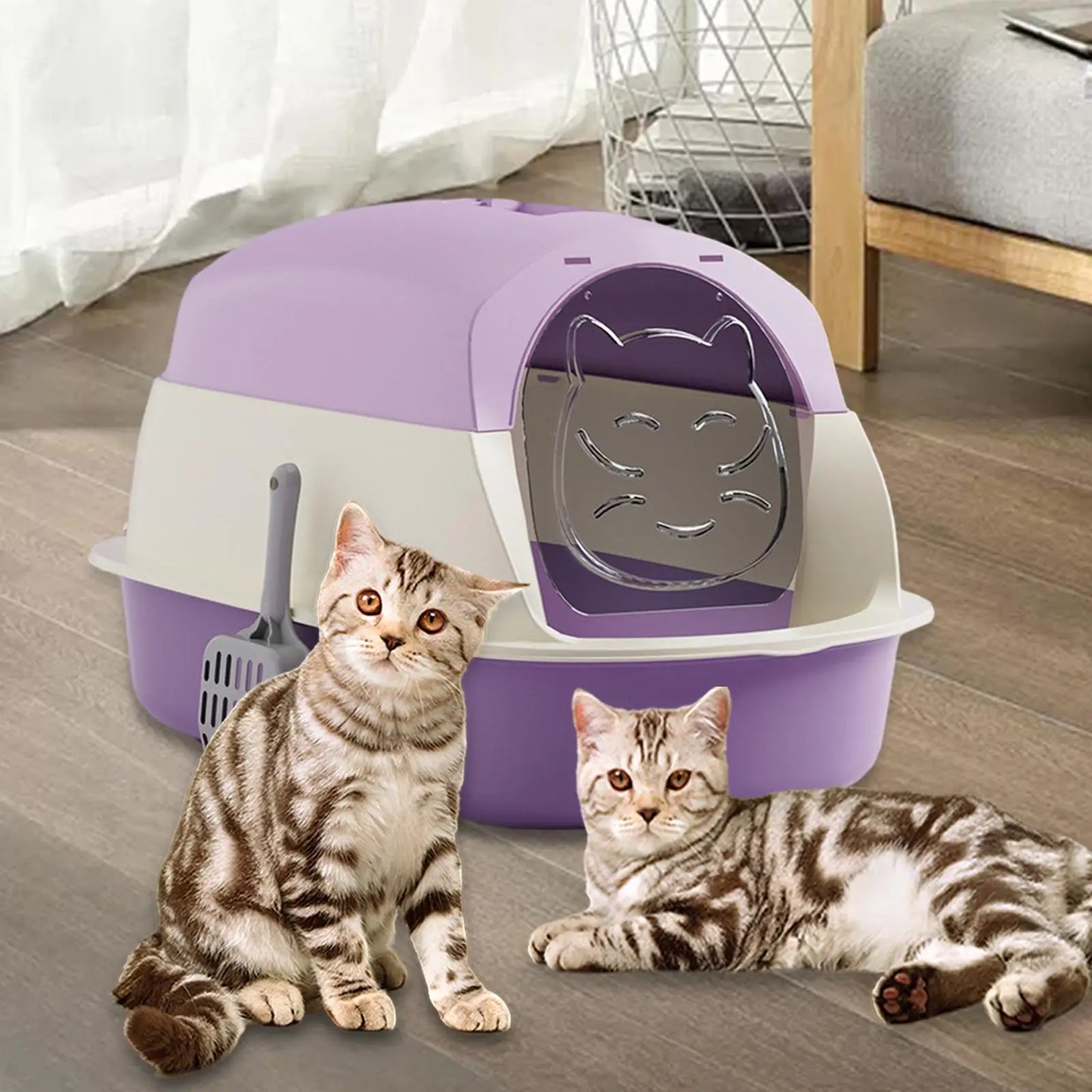 Hooded Cat Litter Boxes with Lid