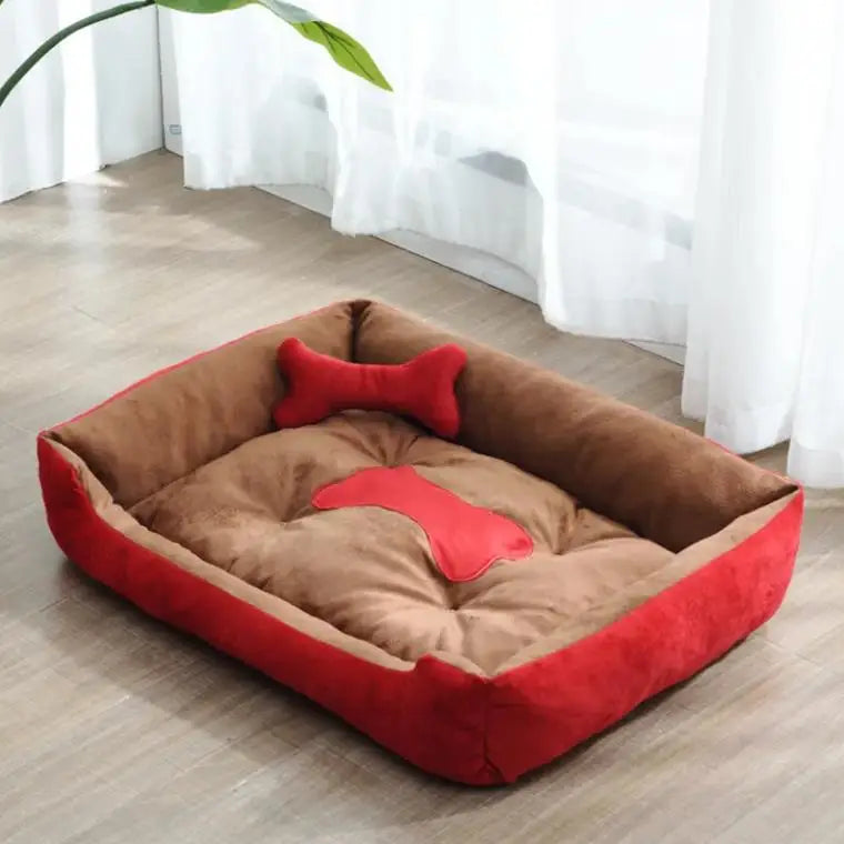 Pet Bed Soft Fleece Bone Design