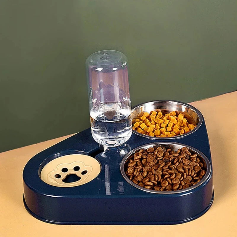 3 In 1 Pet Food Bowl with Bottle for Automatic Drinking