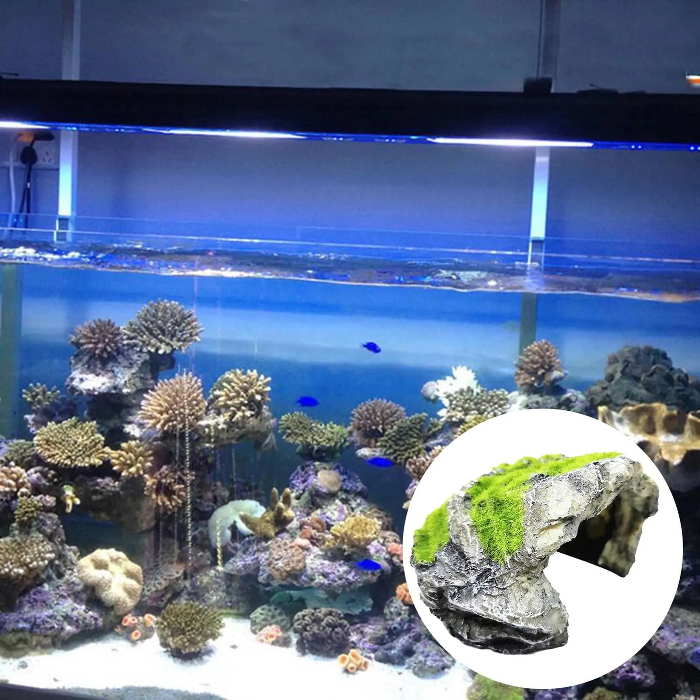 Simulate Moss Rock Stone For Aquariums and Reptile Hiding Cave