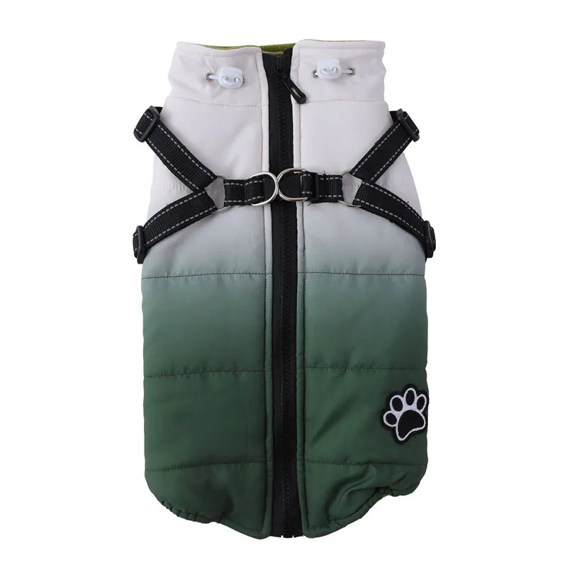 Waterproof Pet Winter Jacket With Harness and Reflective