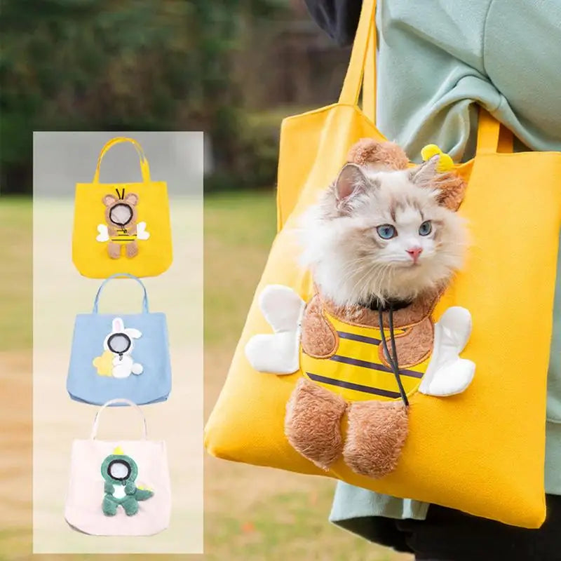 Cute Pet Shoulder Carrying Bag With Adjustable Hole