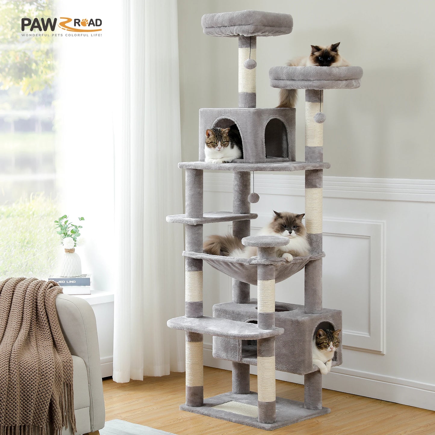 Large Cat Tower with Sisal Scratching Posts