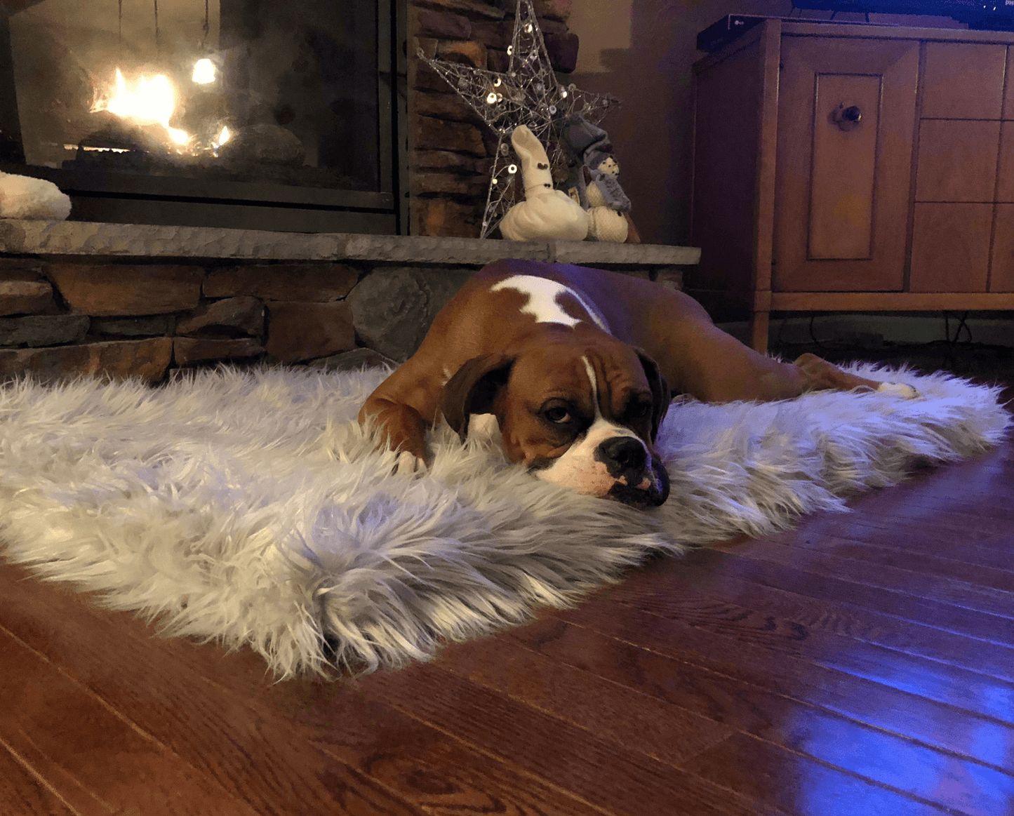 PupRug by Paw.com® Faux Fur Orthopedic Dog Bed - Rectangle Grey
