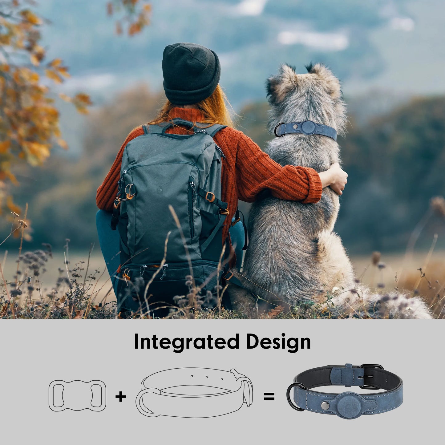 Leather Dog Collars Anti-lost Pet GPS Tracker