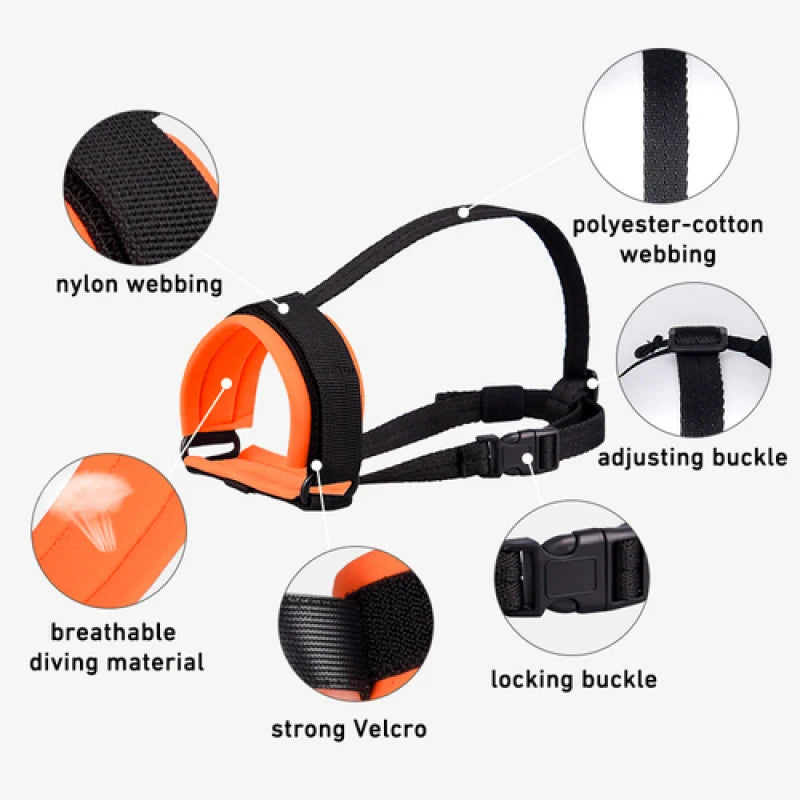 Soft Nylon Adjustable Dog Muzzle