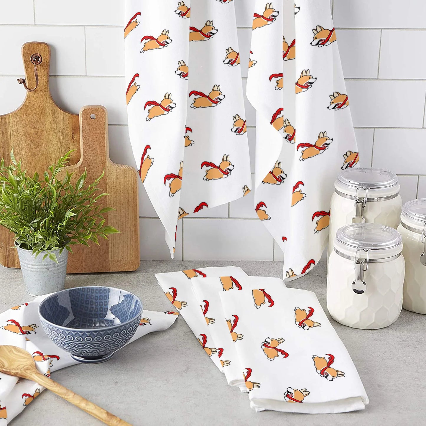 Cartoon Cute Dog Microfiber Kitchen Towels