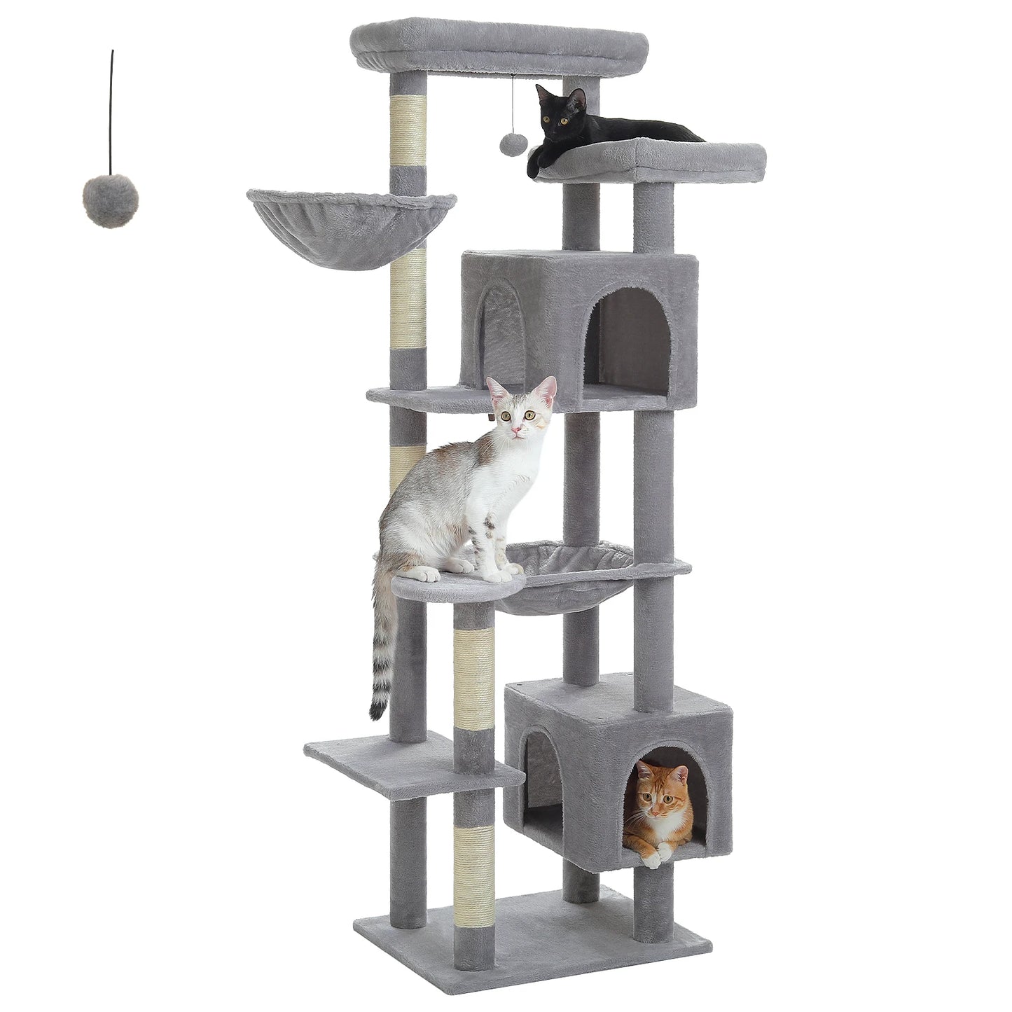 Tall Cat Tree, Multi-Level Tower with Super Large Hammock