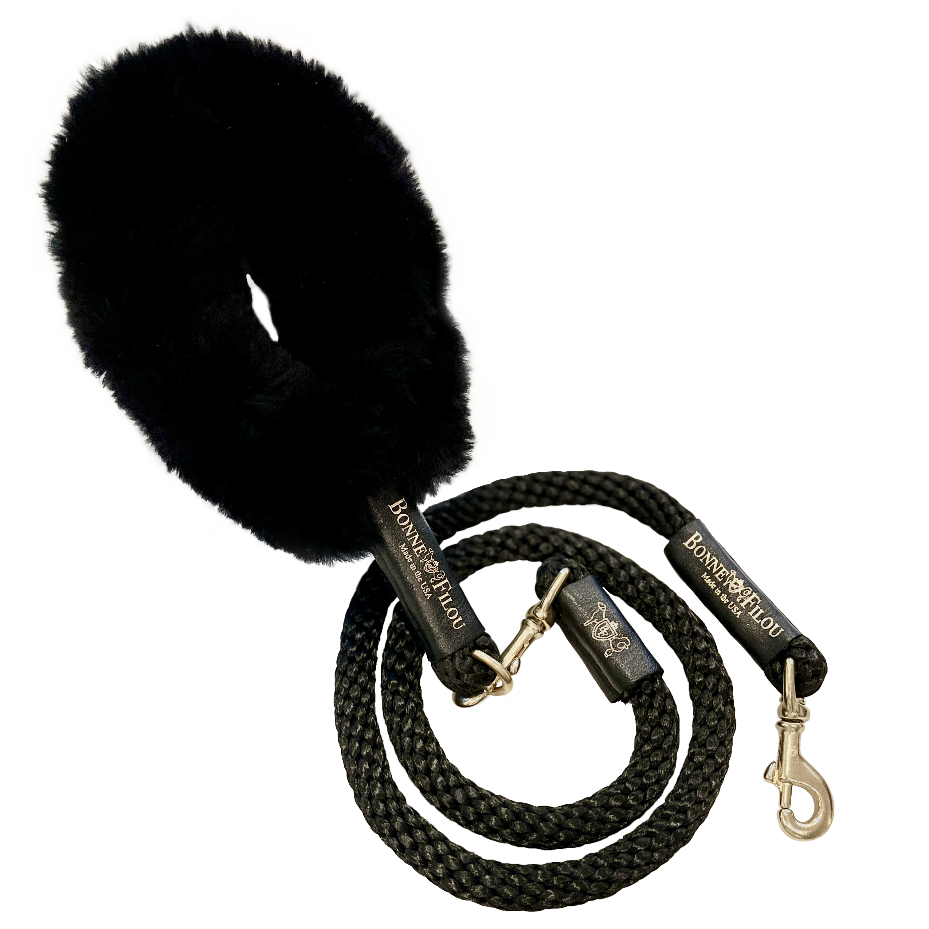 Bundle Shearling Fur Grip + Rope Leash for Dogs