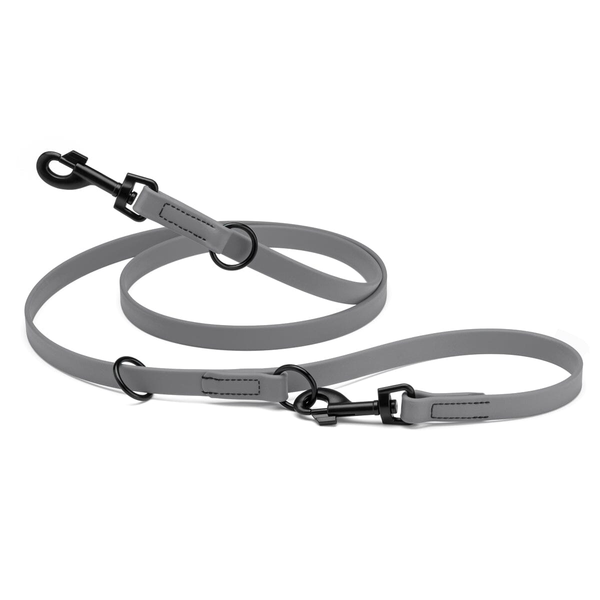 Biothane Adjustable Multi-Purpose Dog Leash with Black Hardware, 7FT