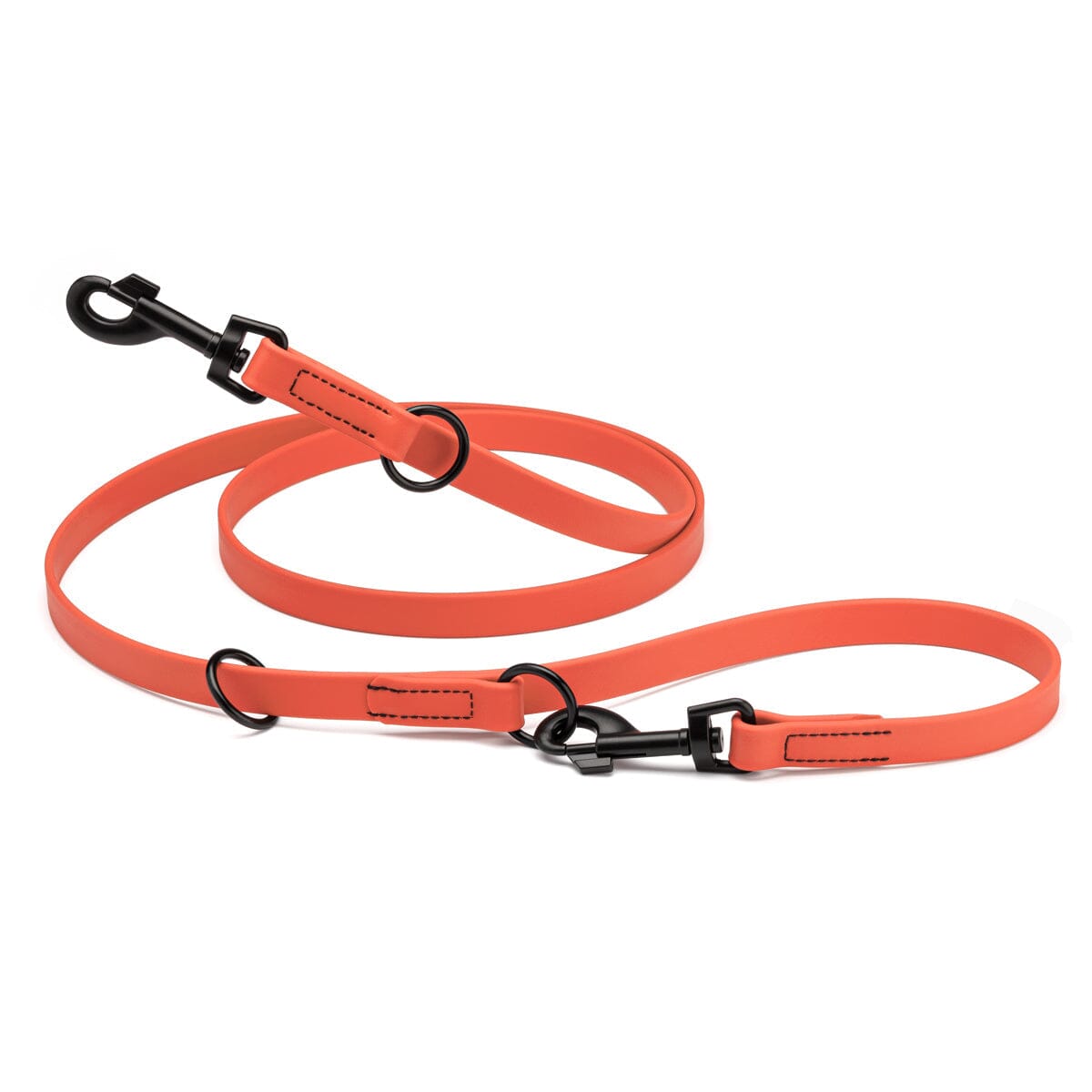 Biothane Adjustable Multi-Purpose Dog Leash with Black Hardware, 7FT