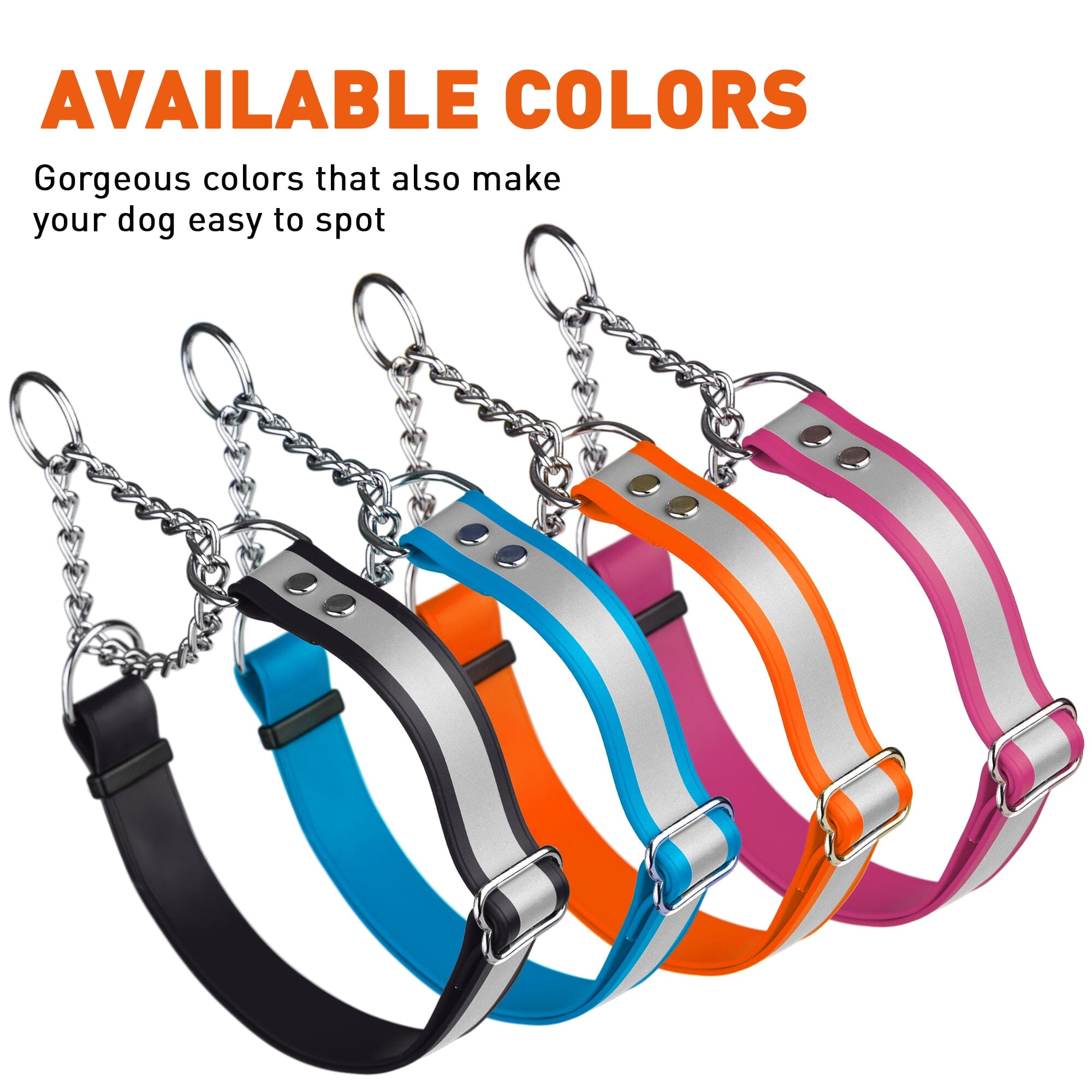Reflective Biothane Martingale Collar for Dogs