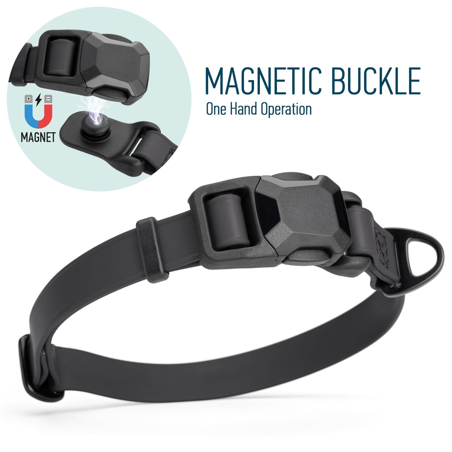 Biothane Waterproof Dog Collar with Magnetic Quick Release Buckle