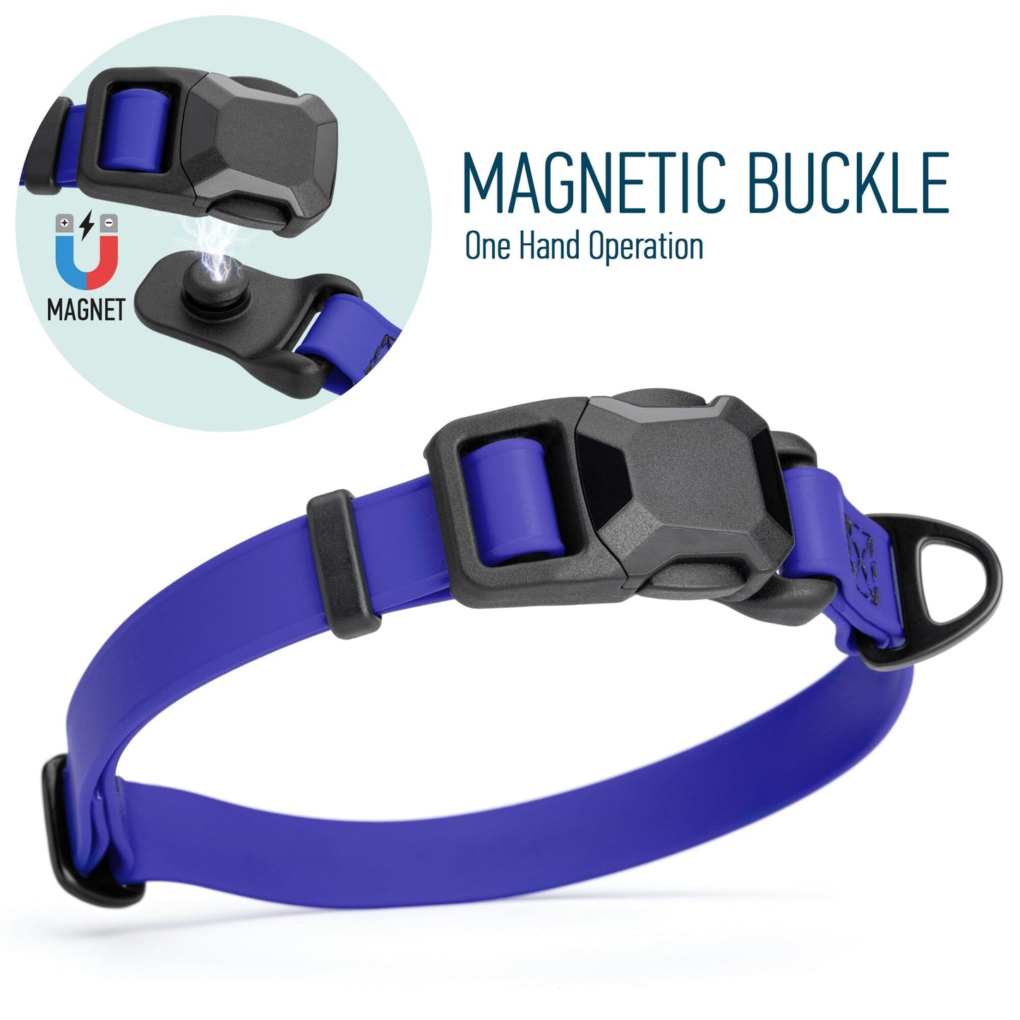 Biothane Waterproof Dog Collar with Magnetic Quick Release Buckle