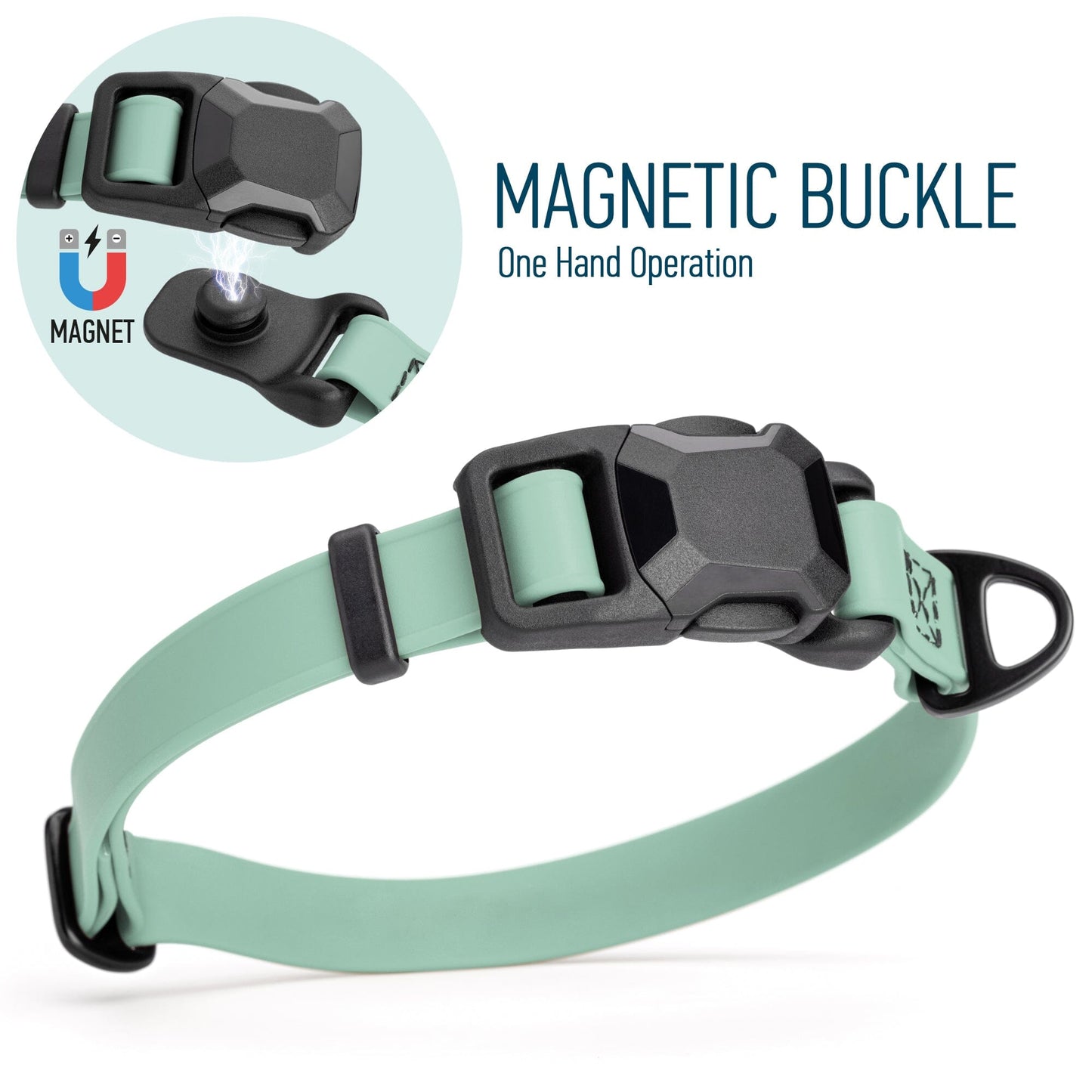 Biothane Waterproof Dog Collar with Magnetic Quick Release Buckle