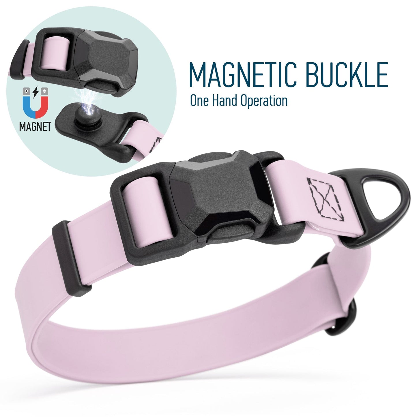 Biothane Waterproof Dog Collar with Magnetic Quick Release Buckle