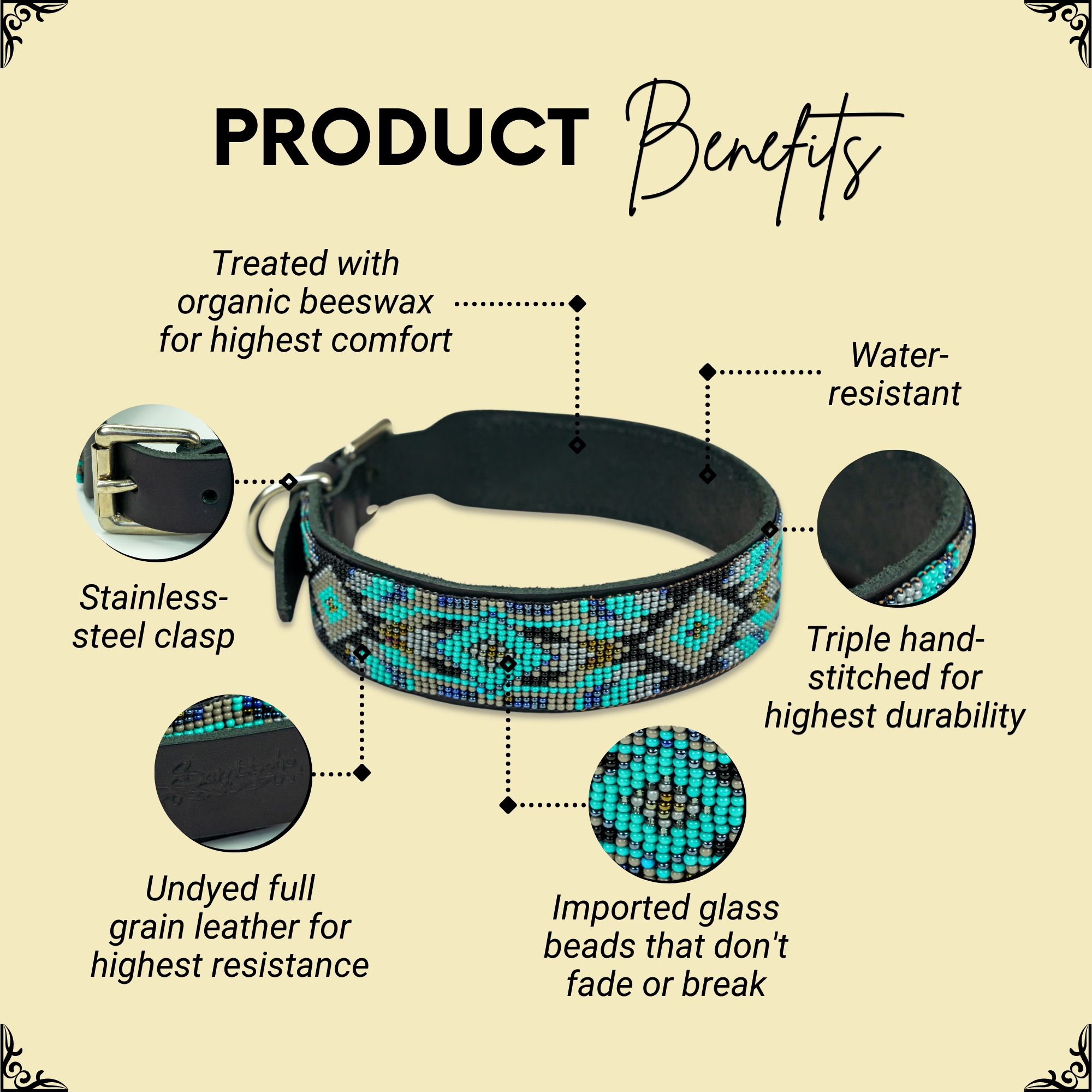 Aspen Sambboho dog collar (made to order)