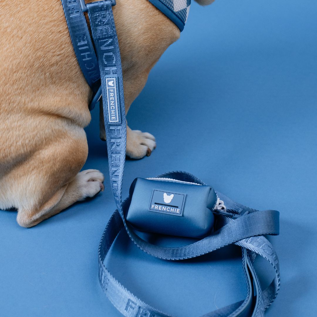 Frenchie Poo Bag Holder - Solid Blue Steel
