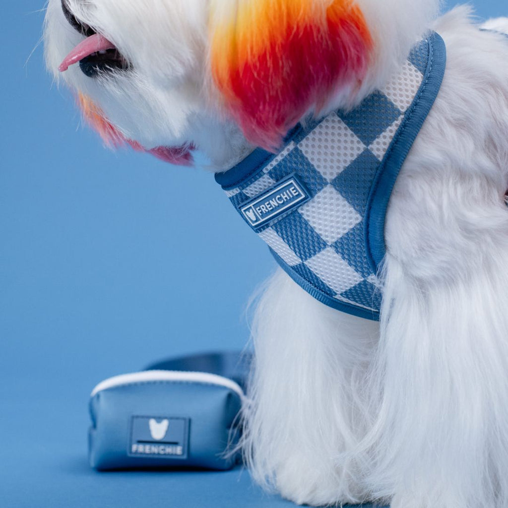 Frenchie Duo Reversible Harness - Solid Blue Steel