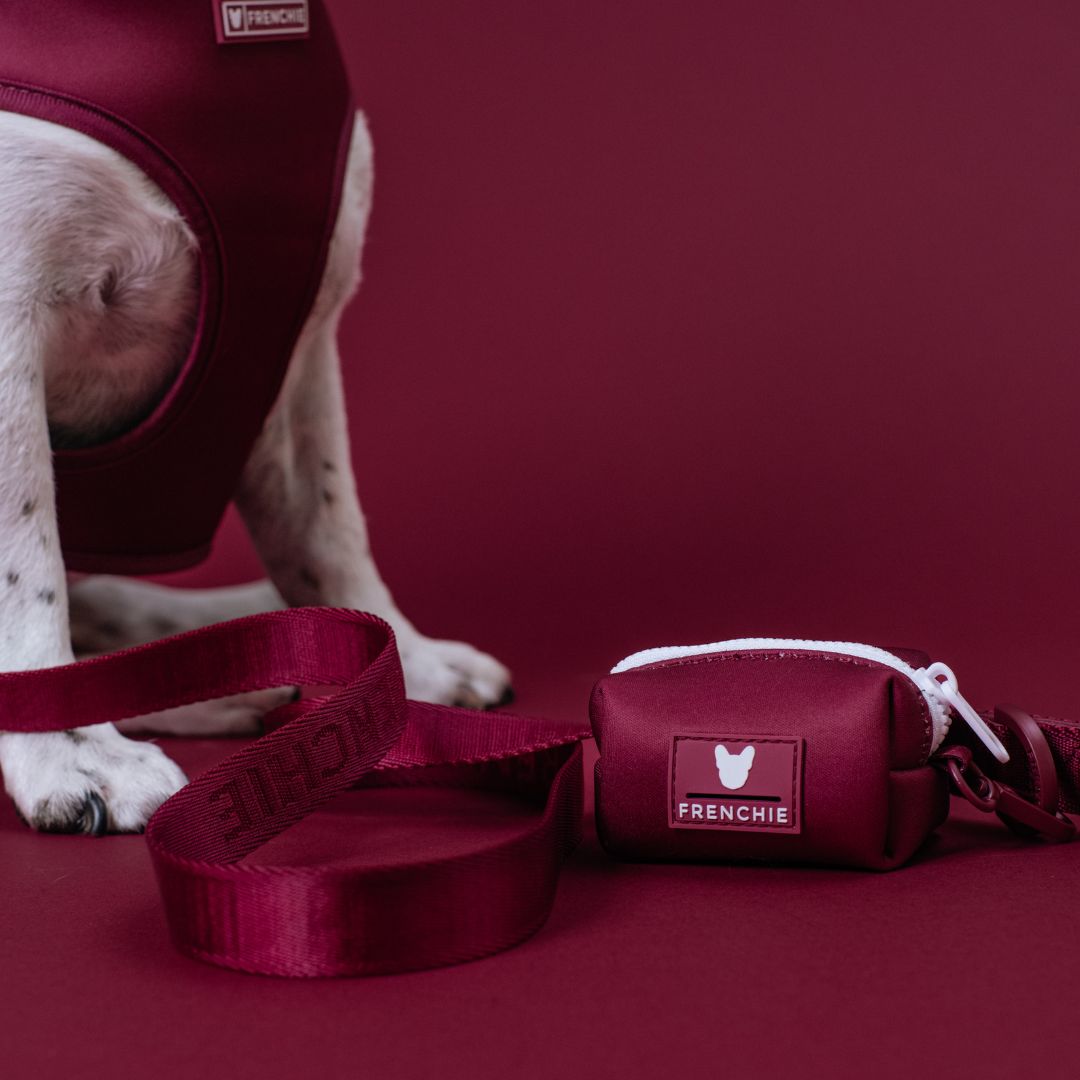 Frenchie Poo Bag Holder - Solid Ruby