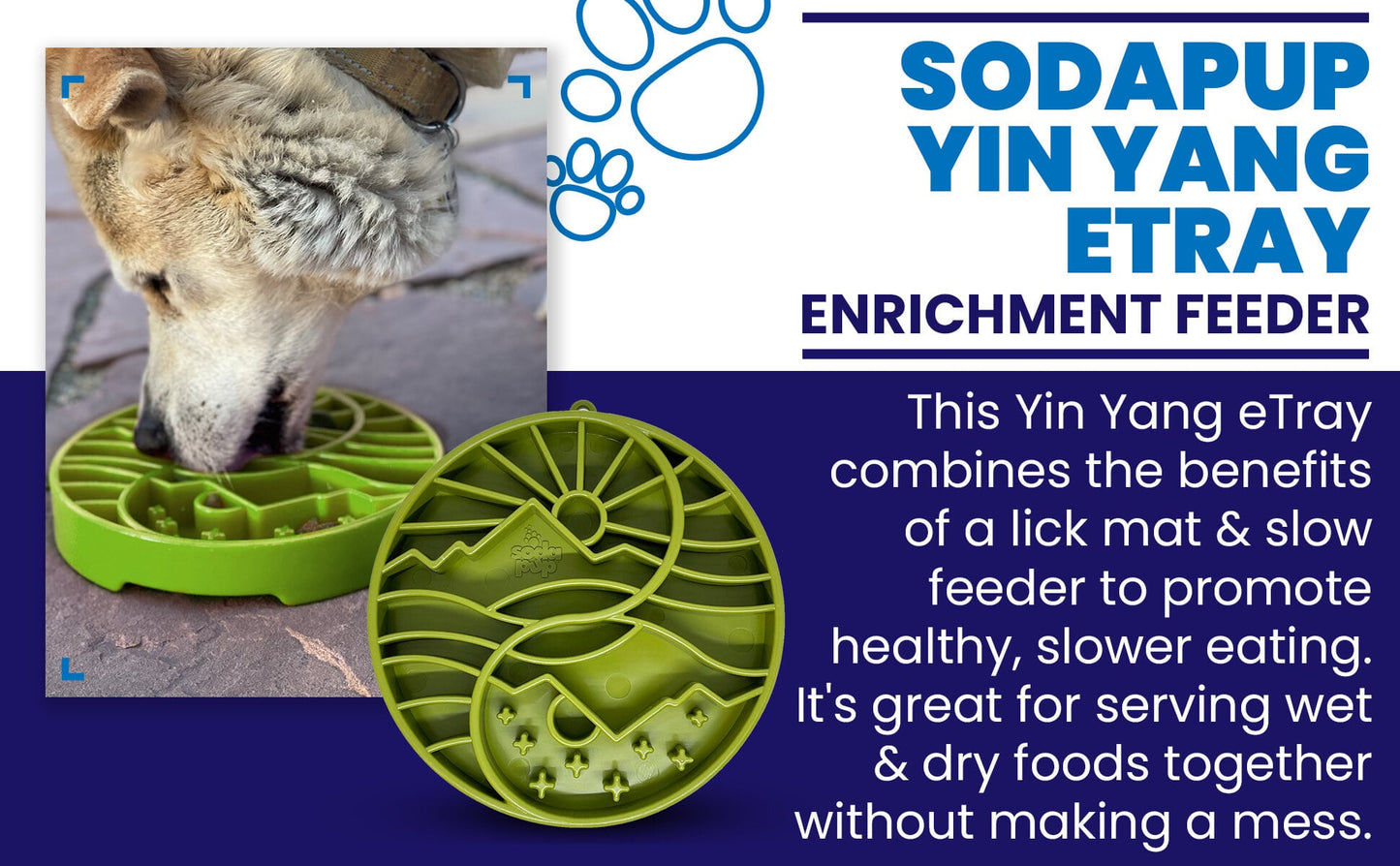 Sun and Moon Design eTray Enrichment Shallow Slow Feeder Dog Bowl