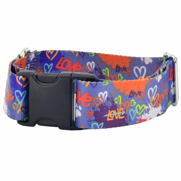 Love Graffiti Blue Dog Collar – EarthStyle