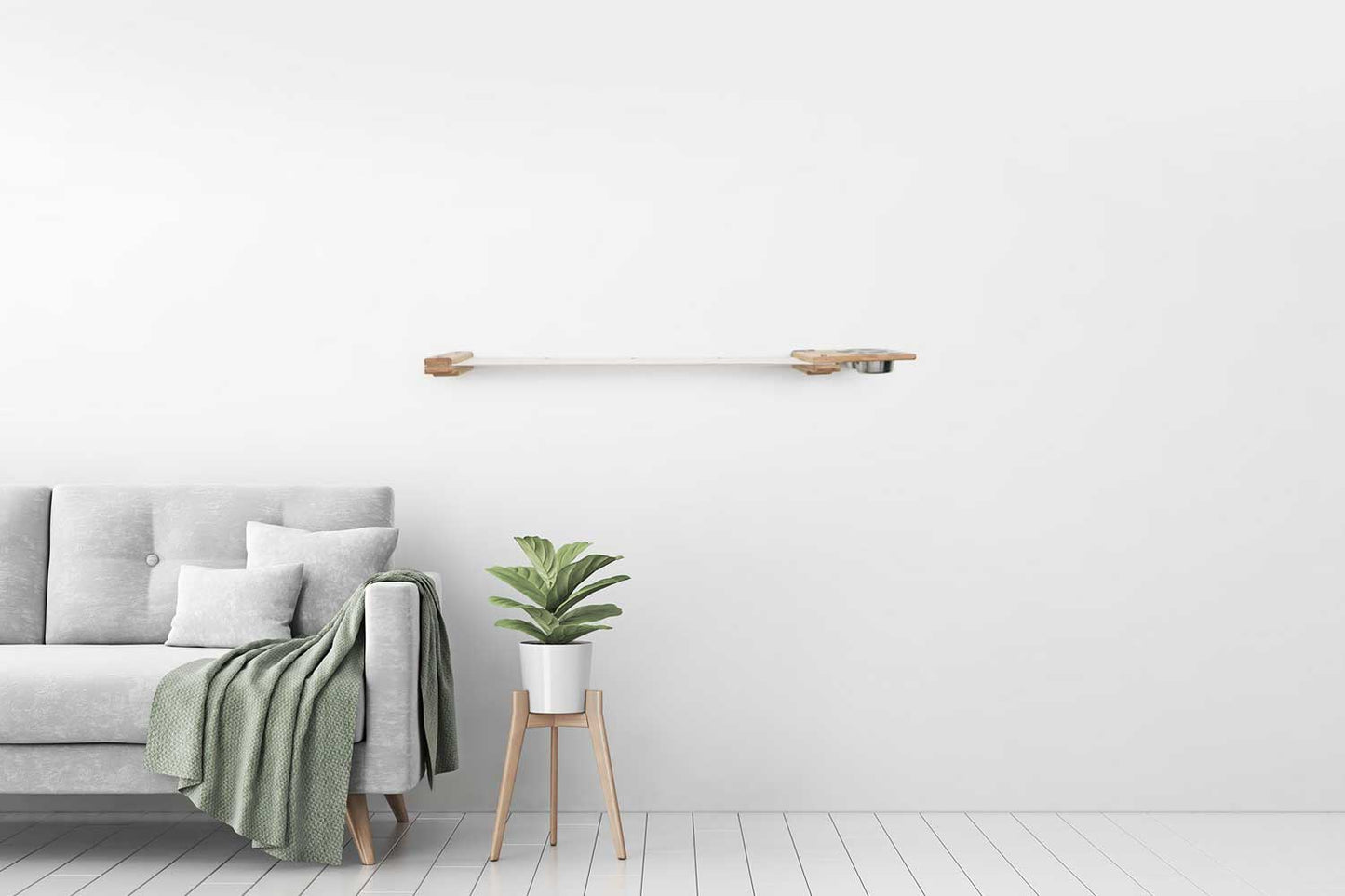 Dog Proof Cat Feeder - Wall-Mounted - Raised