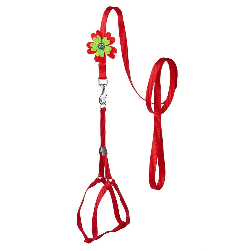Step-In Nylon Dog Harness + Optional Flower Dog Leash