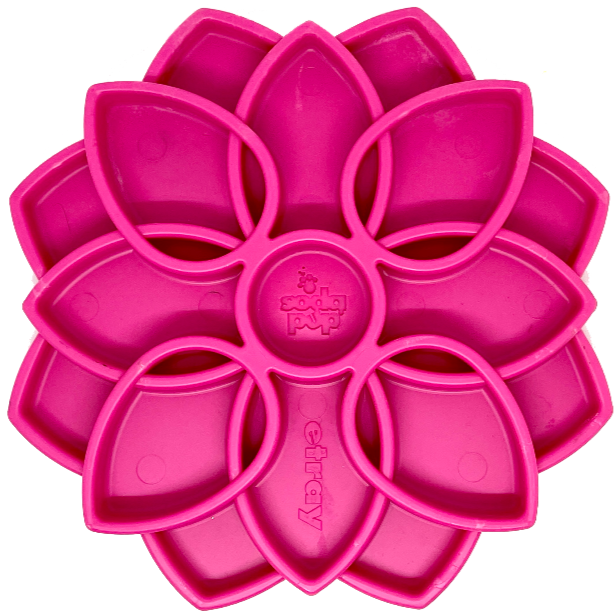 Mandala Design eTray Enrichment Shallow Slow Feeder Dog Bowl