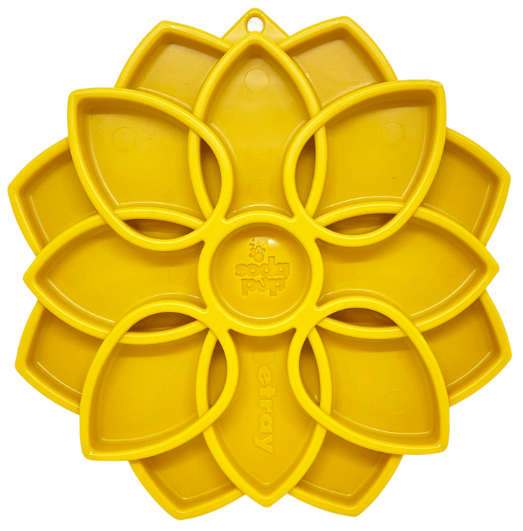 Mandala Design eTray Enrichment Shallow Slow Feeder Dog Bowl