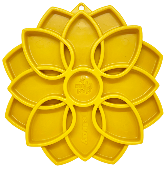 Mandala Design eTray Enrichment Shallow Slow Feeder Dog Bowl