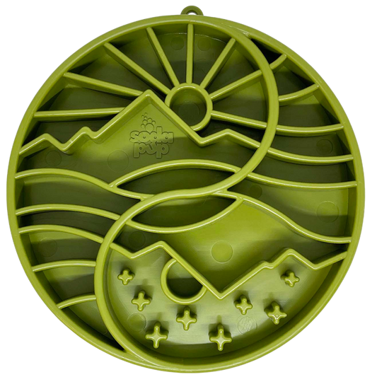 Sun and Moon Design eTray Enrichment Shallow Slow Feeder Dog Bowl