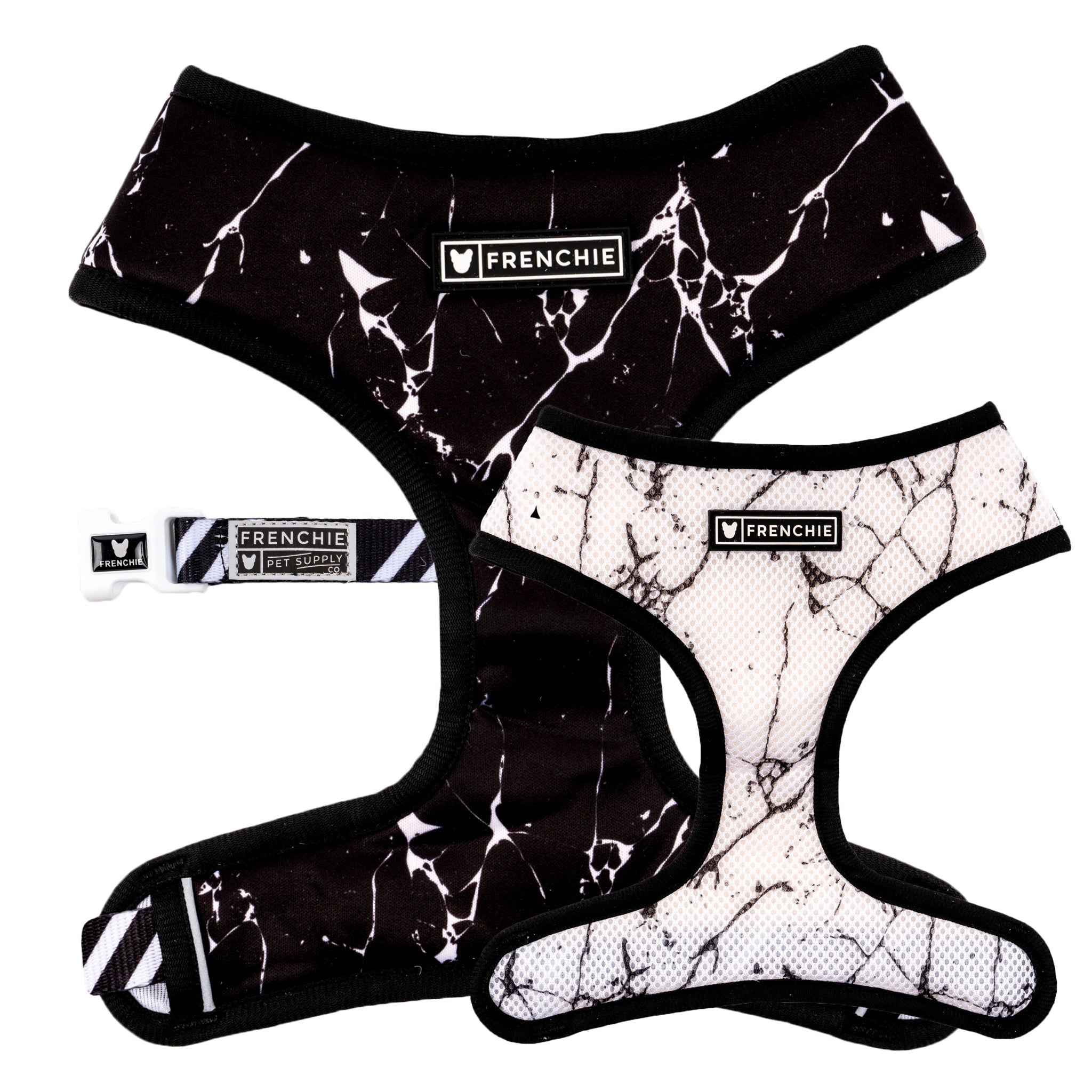 Frenchie Duo Reversible Harness - Black Marble