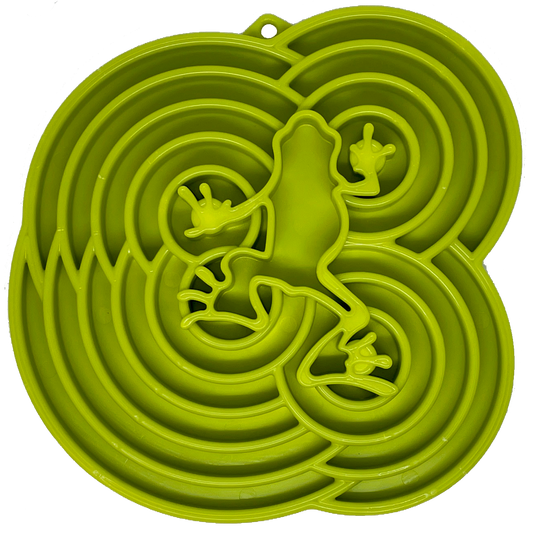 Water Frog Design eTray Enrichment Shallow Slow Feeder Dog Bowl