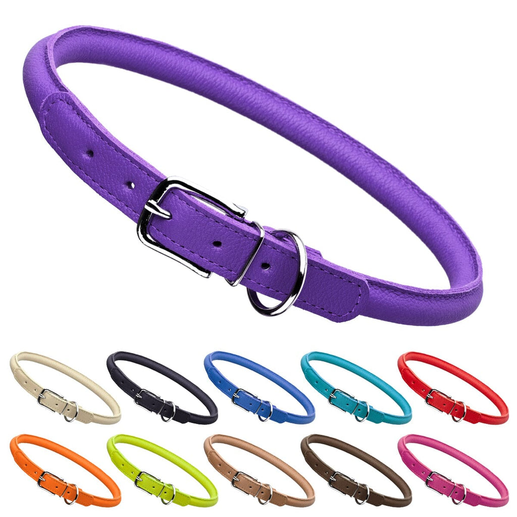 Soft Leather Round Dog Collar