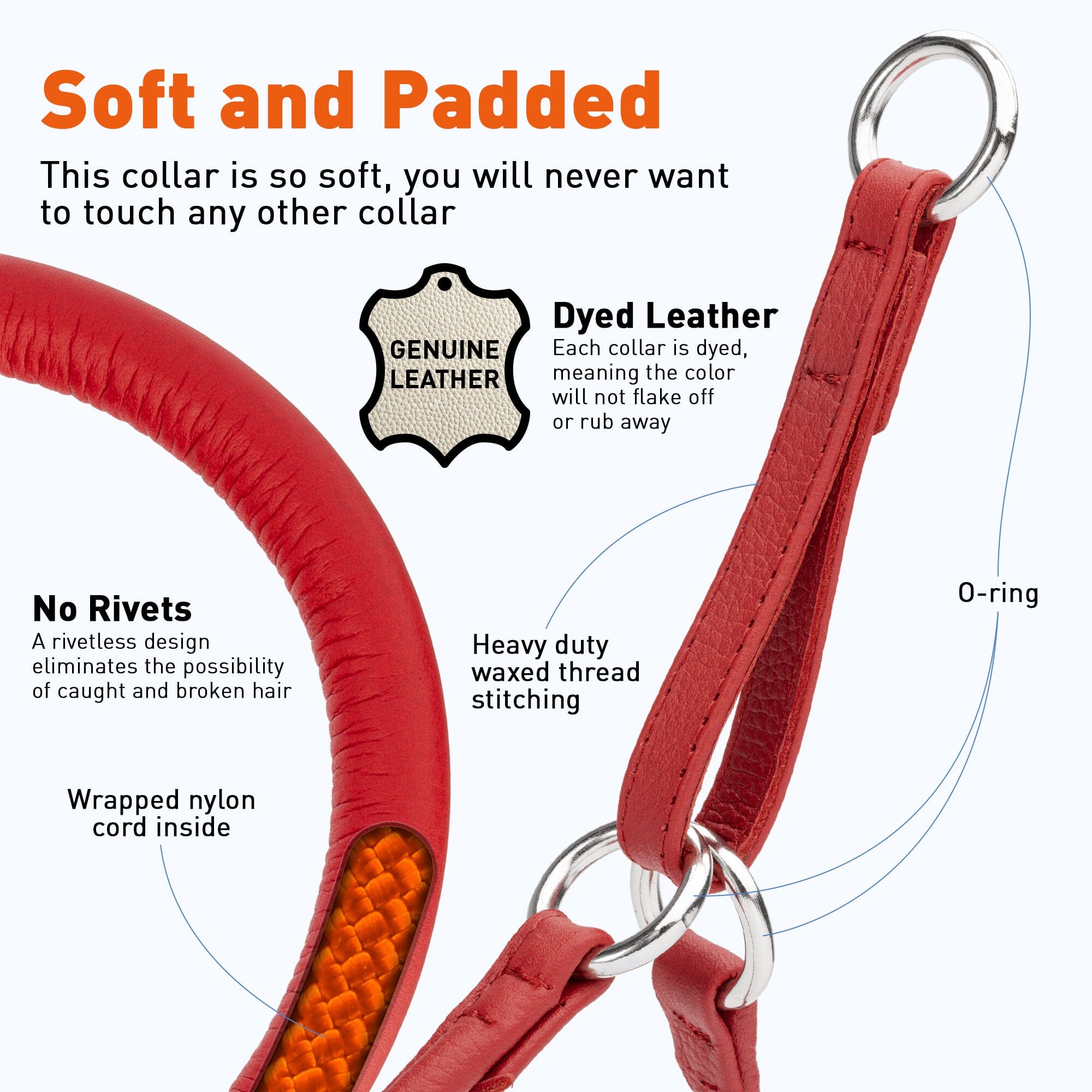 Soft Leather Round Martingale Collar