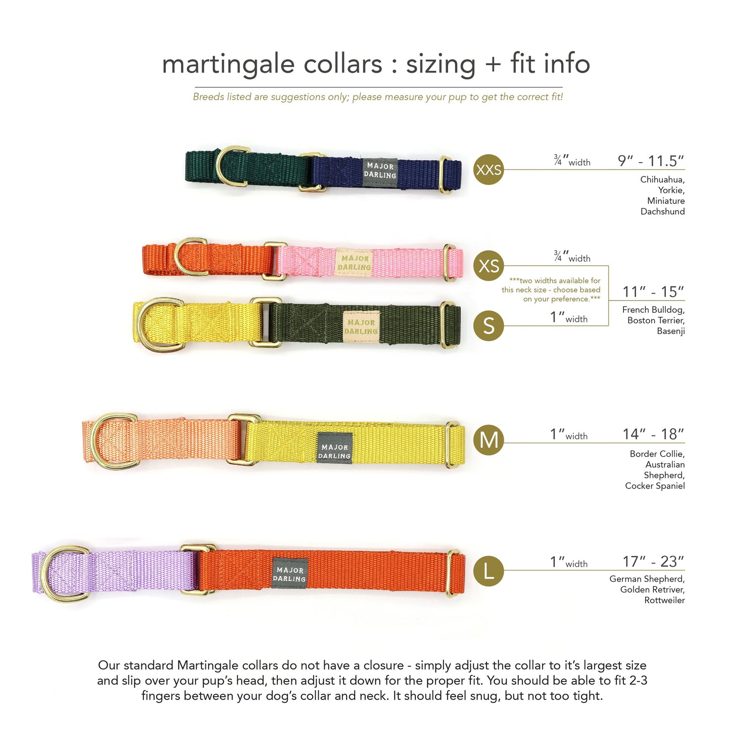 martingale collar / pink + orange
