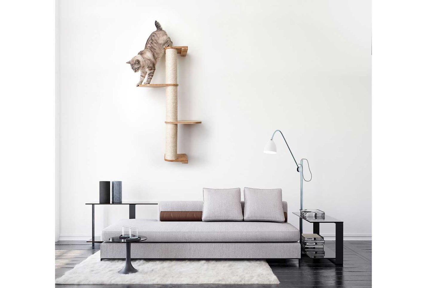 Wall Mounted Cat Climbing Pole - Sisal