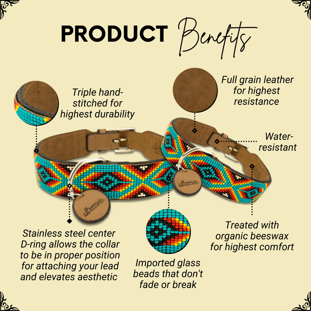 Bahamas Sambboho dog collar (with center D-ring)