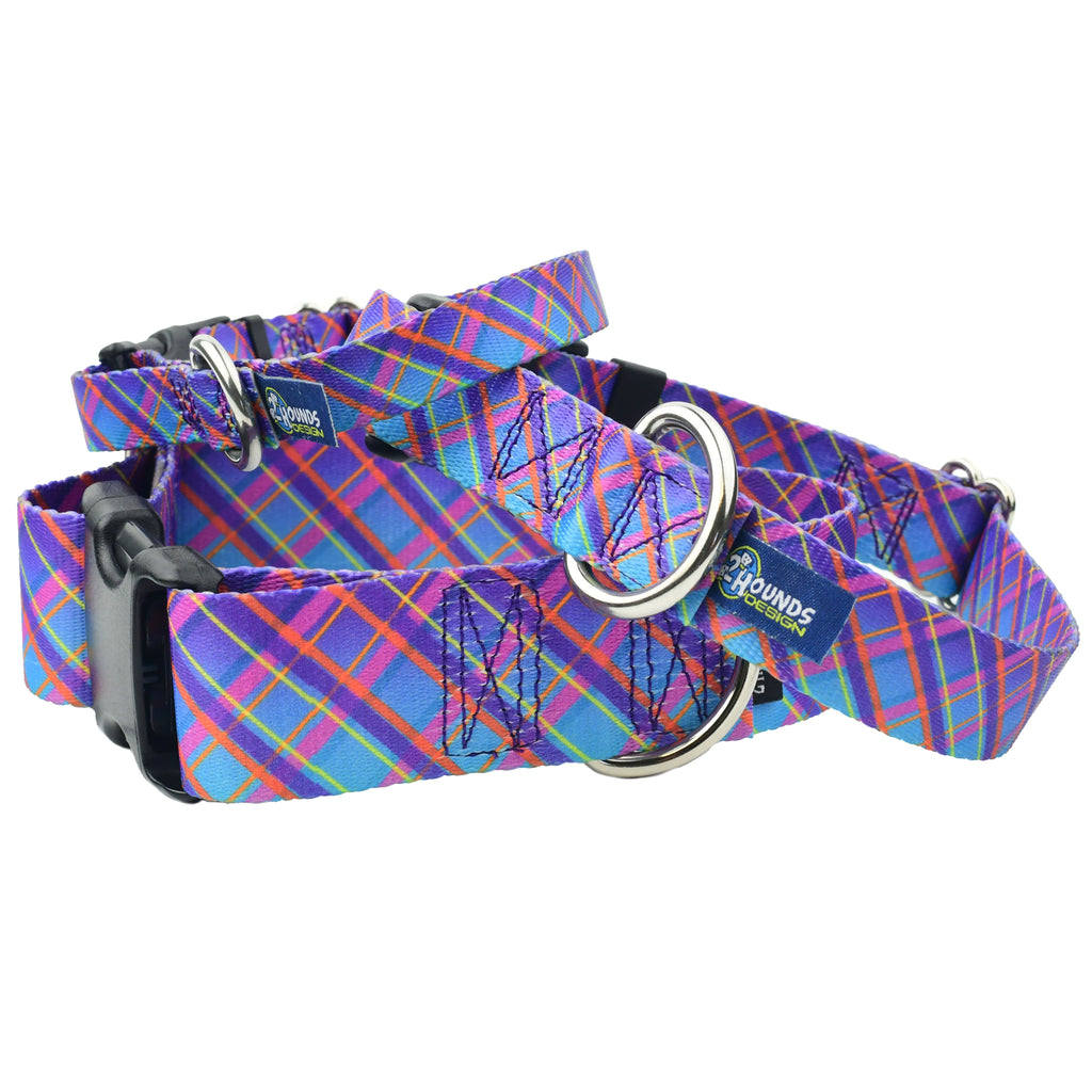 Twilight Glow Blue Plaid Martingale Dog Collar – EarthStyle