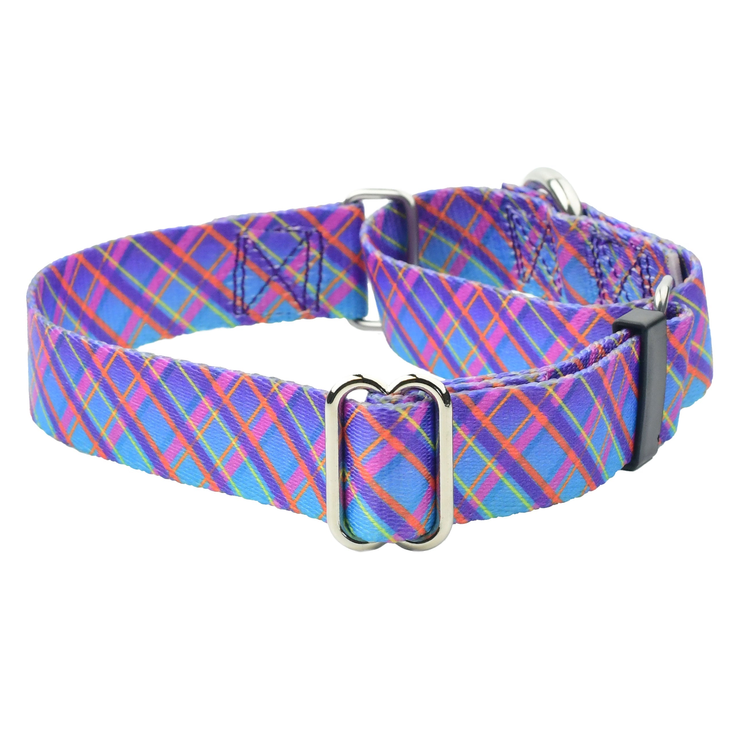 Twilight Glow Blue Plaid Martingale Dog Collar – EarthStyle