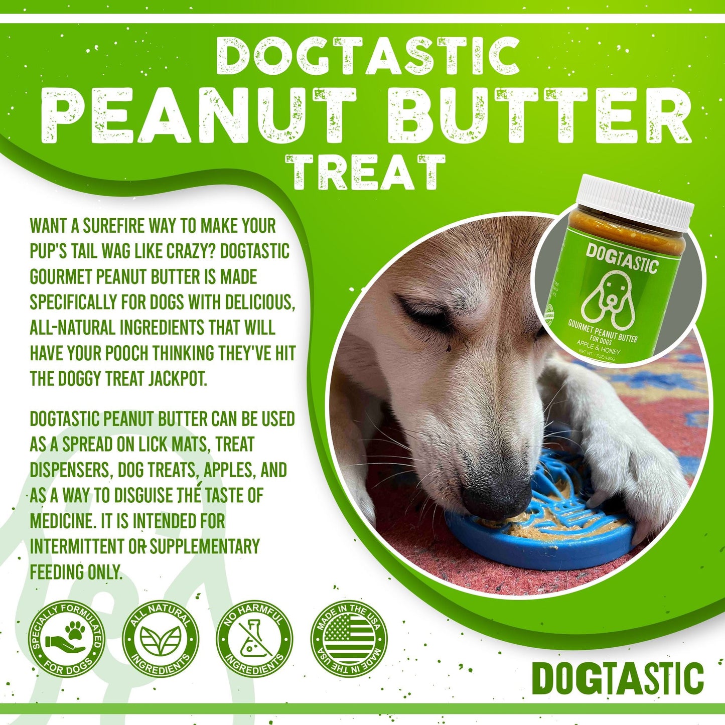 Dogtastic Gourmet Peanut Butter for Dogs - Flax Seed - 25% off